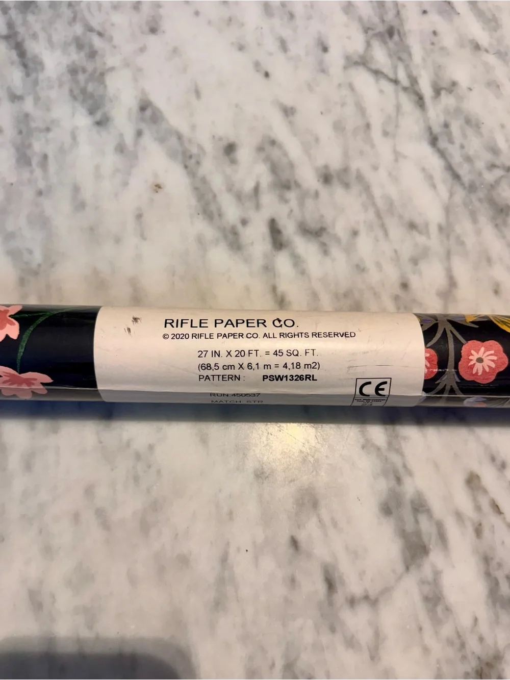 Rifle Paper Co. Luxembourg Peel & Stick Wallpaper - Black one roll